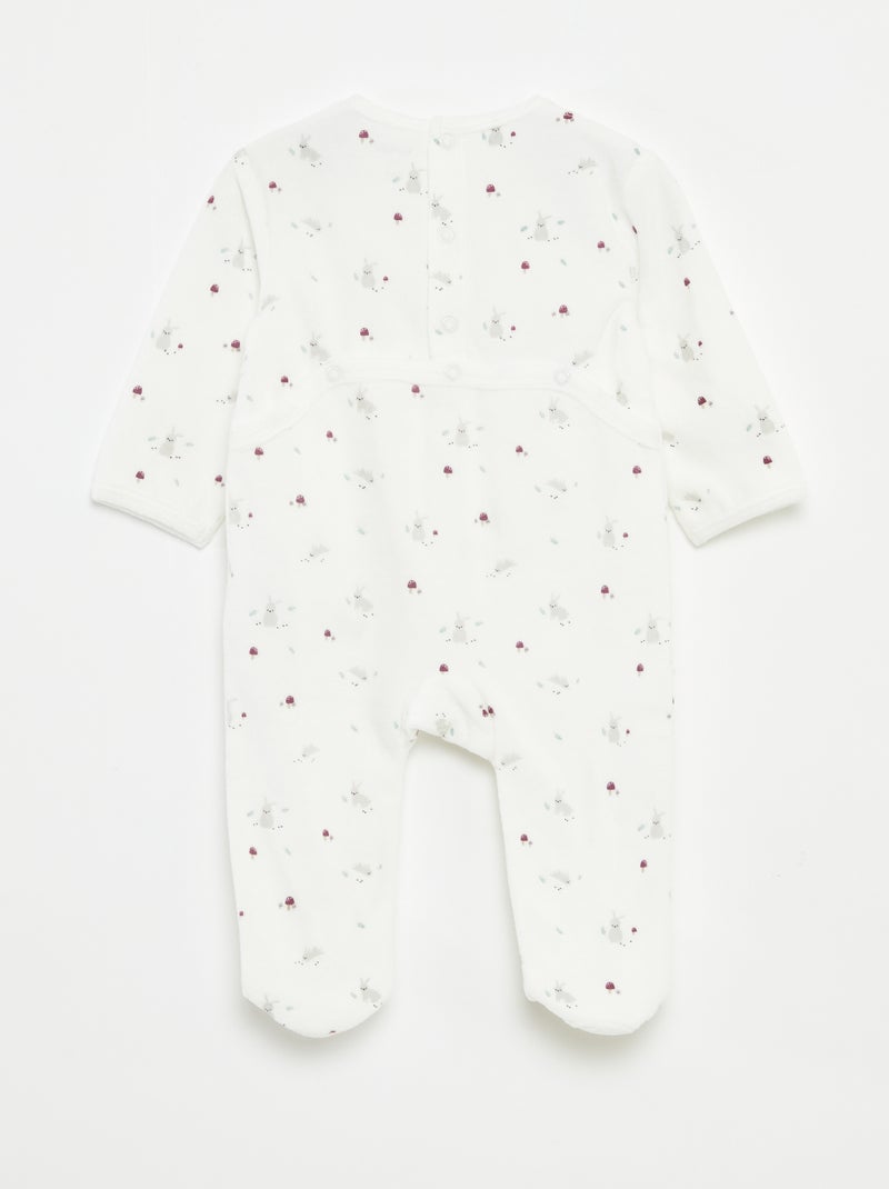 Fluwelen slaappakje met applicatie Biege - Kiabi