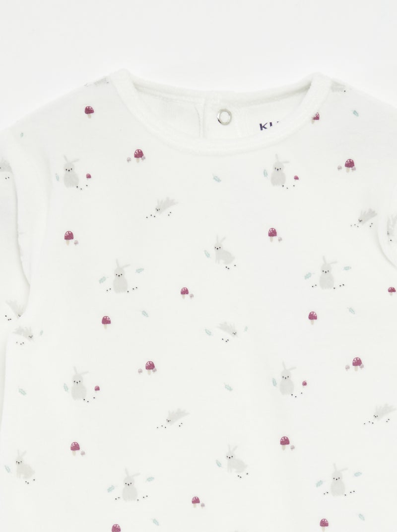 Fluwelen slaappakje met applicatie Biege - Kiabi