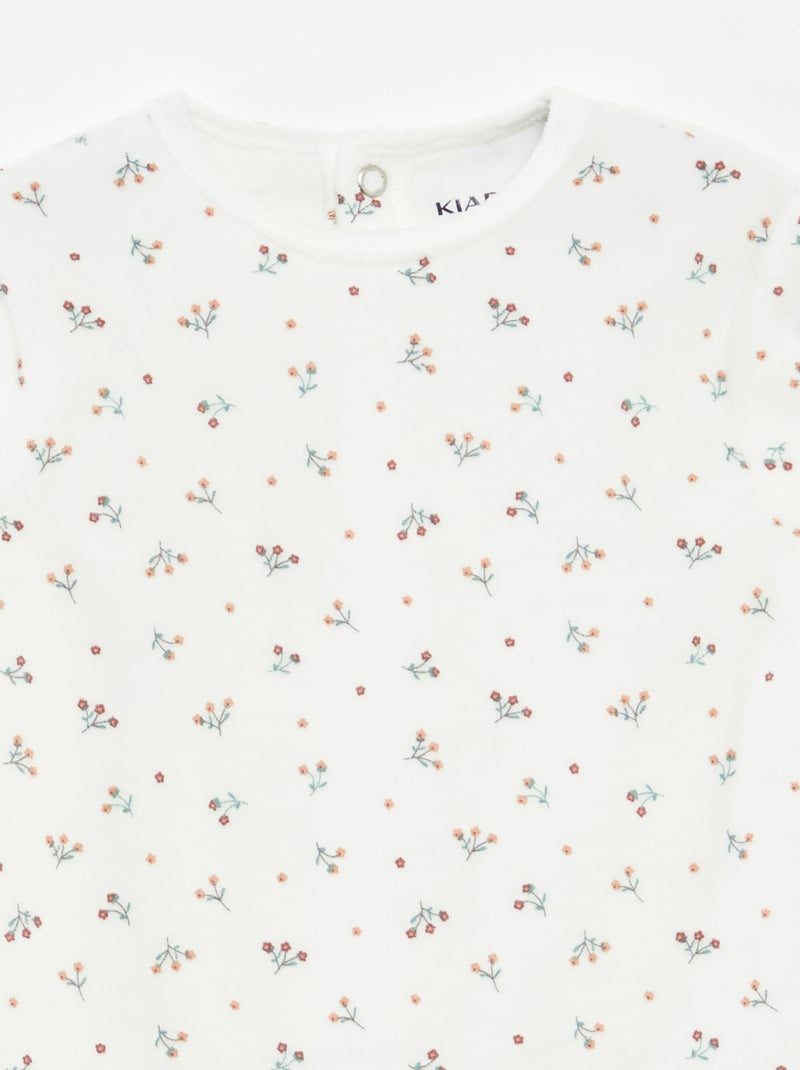 Fluwelen slaappakje met applicatie Biege - Kiabi