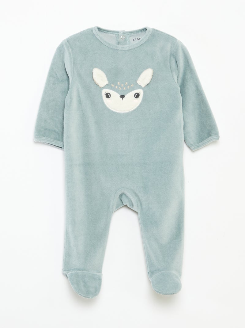 Fluwelen slaappakje met applicatie Blauw - Kiabi