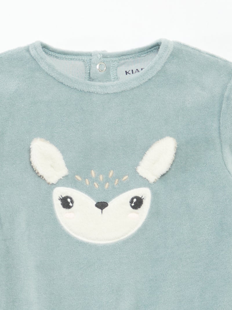 Fluwelen slaappakje met applicatie Blauw - Kiabi