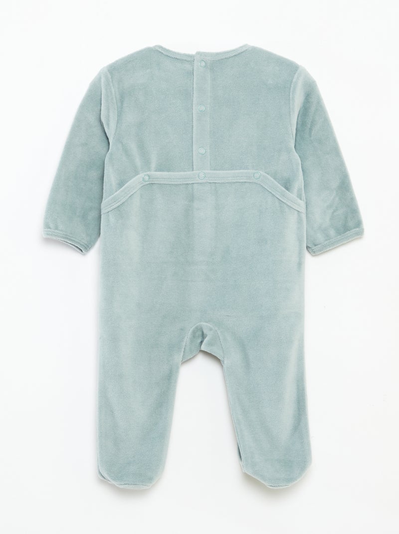 Fluwelen slaappakje met applicatie Blauw - Kiabi