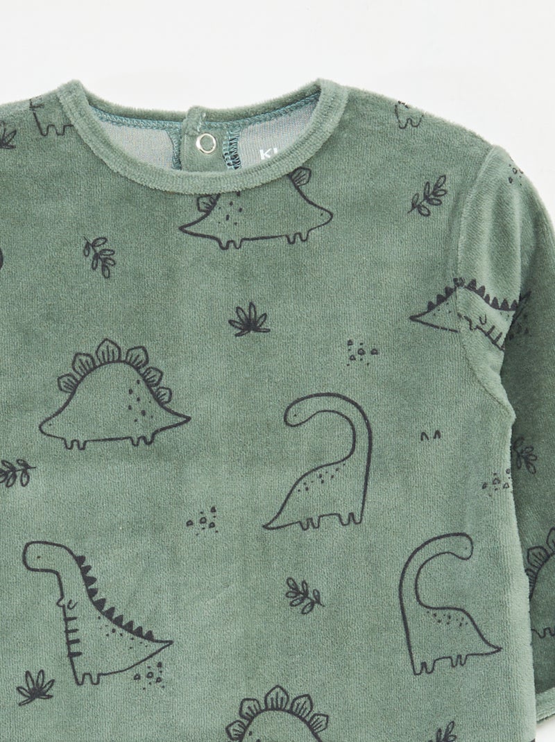 Fluwelen slaappakje met applicatie Kaki - Kiabi