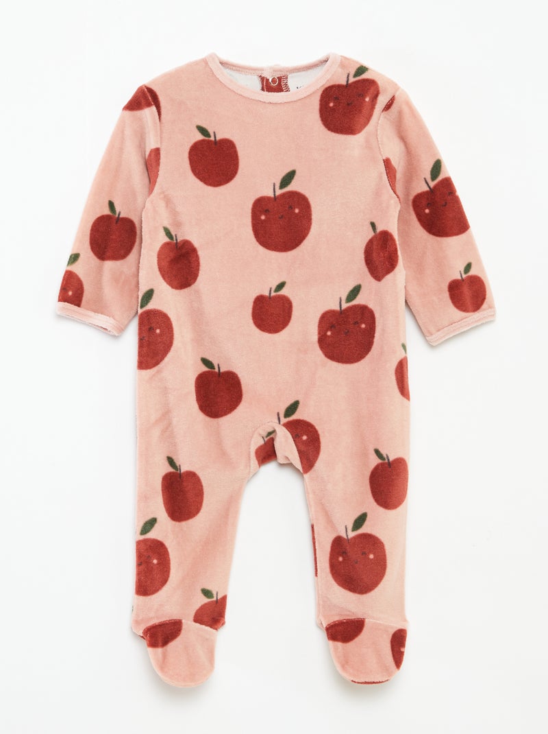 Fluwelen slaappakje met applicatie Rose - Kiabi