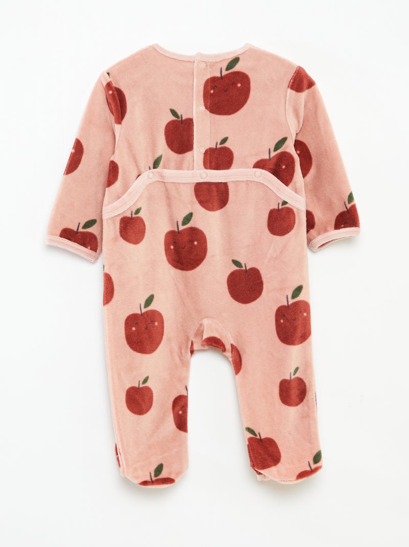 Fluwelen slaappakje met applicatie Rose - Kiabi