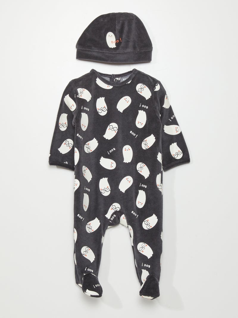 BOSS - Slaappakje en mutsje met monogrammen voor baby’s, in een