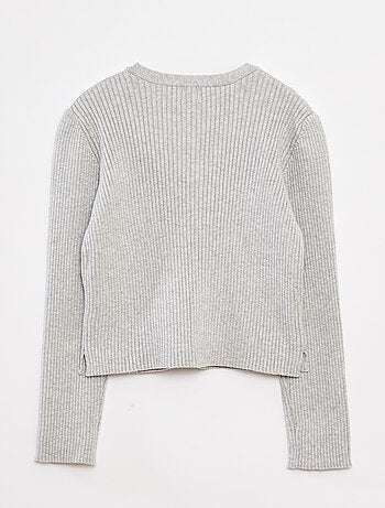 Fluwelen vest van ribstof met strikjes