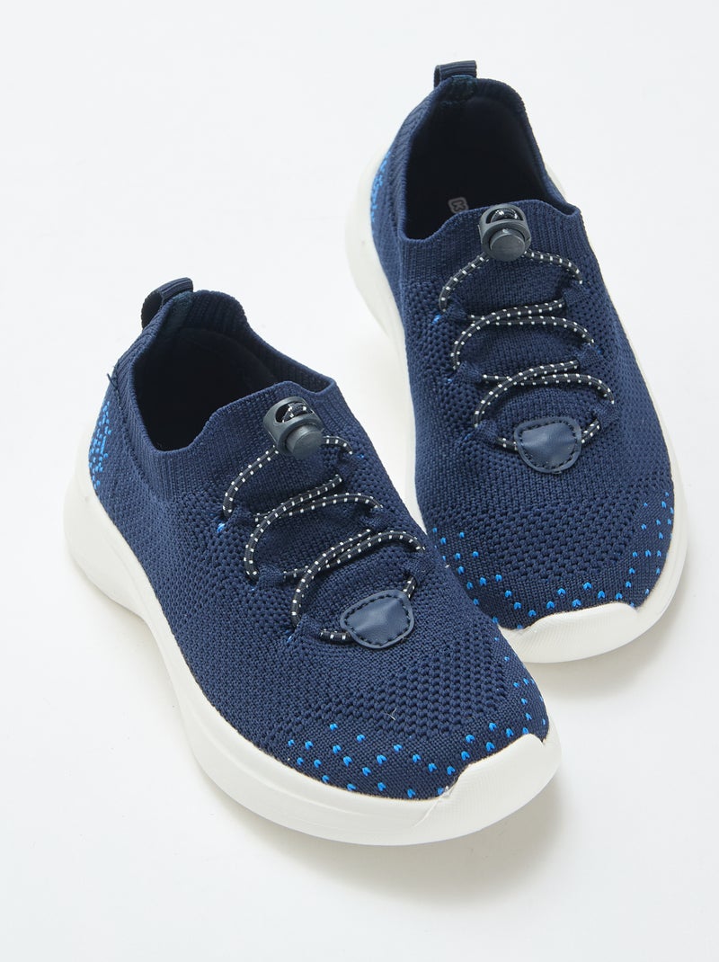 Flyknit sneakers verstelbaar met stopper Blauw - Kiabi