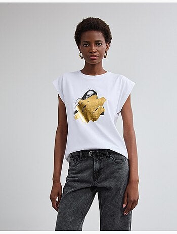 Folieprint t-shirt, mo fashion