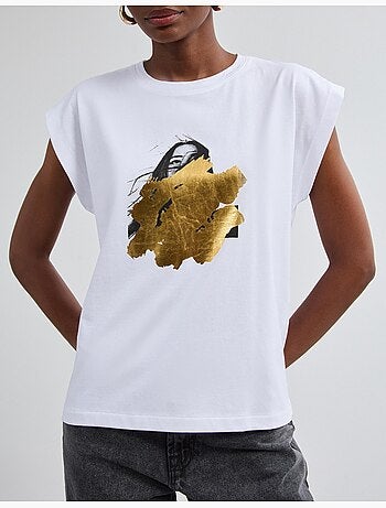 Folieprint t-shirt, mo fashion