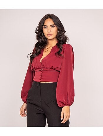 FOLIVIA blouse met knoopsluiting