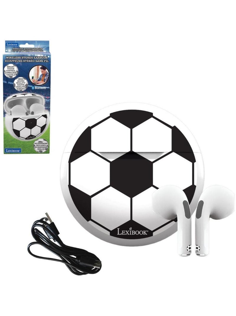 Football bluetooth oordopjes met oplaad-opbergcase Wit - Kiabi