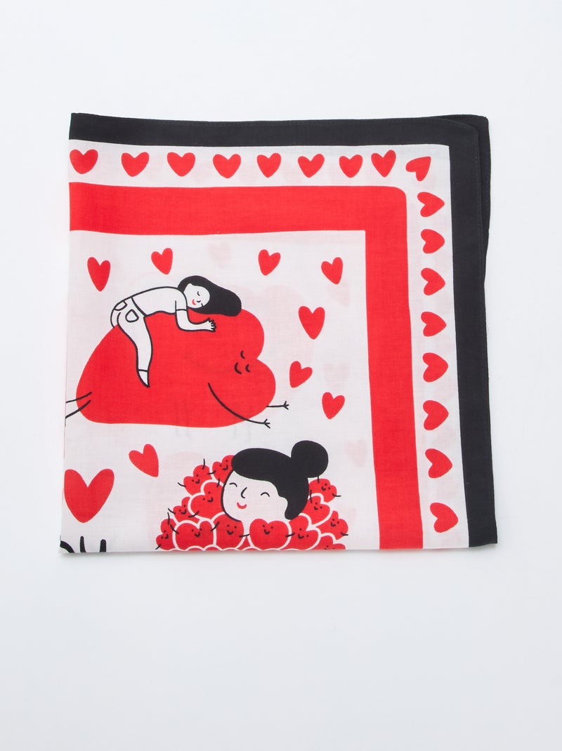 Foulard (65x65 cm) 'Agathe Sorlet x Kiabi' - Saint-Valentin Blanc - Kiabi