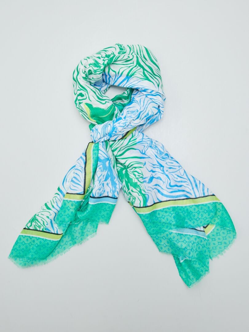 Foulard Boa Volanté Jaune Citron Vert – Fait Main, Long 68 Cm (neuf)