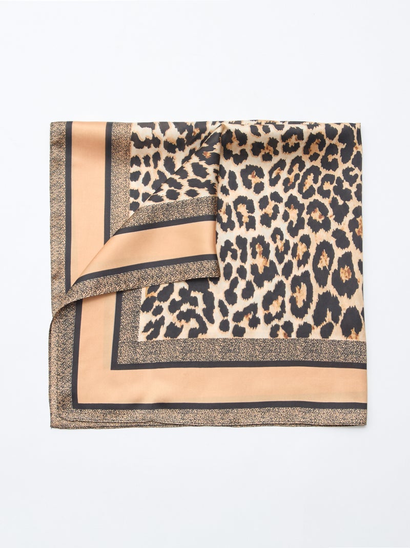 Foulard à motifs - 70 x 70 cm Marron - Kiabi