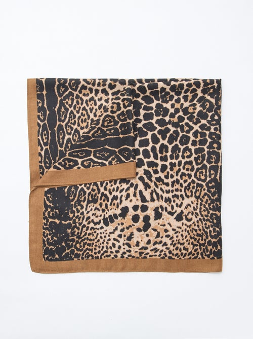Foulard à motifs léopard - 90 x 90 cm - Kiabi