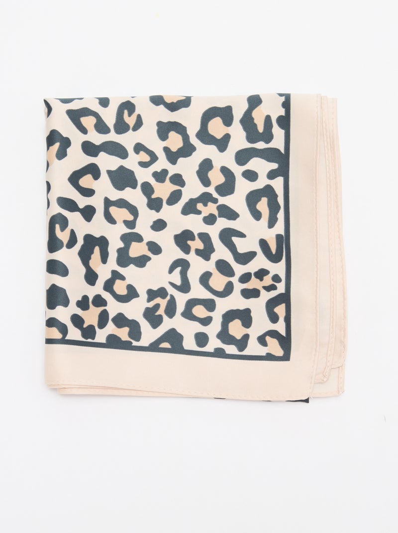 Foulard en satin fantaisie (65x65 cm) Leopard - Kiabi