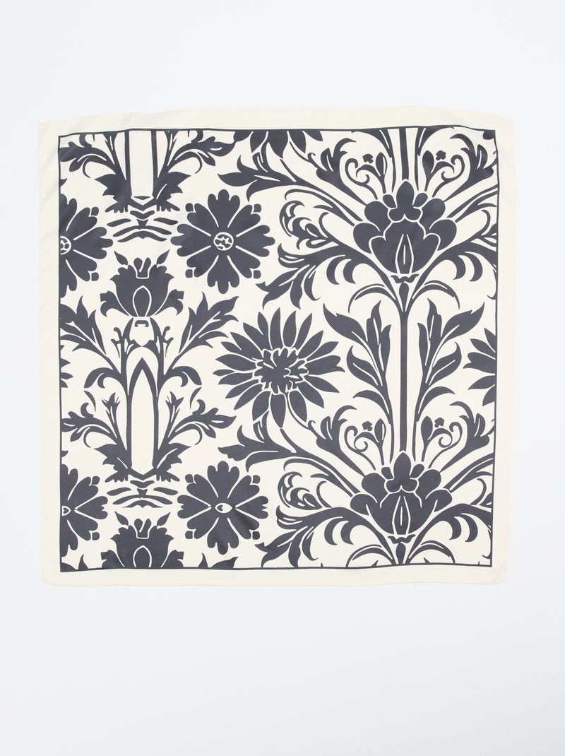 Foulard en satin fantaisie (65x65 cm) Noir - Kiabi