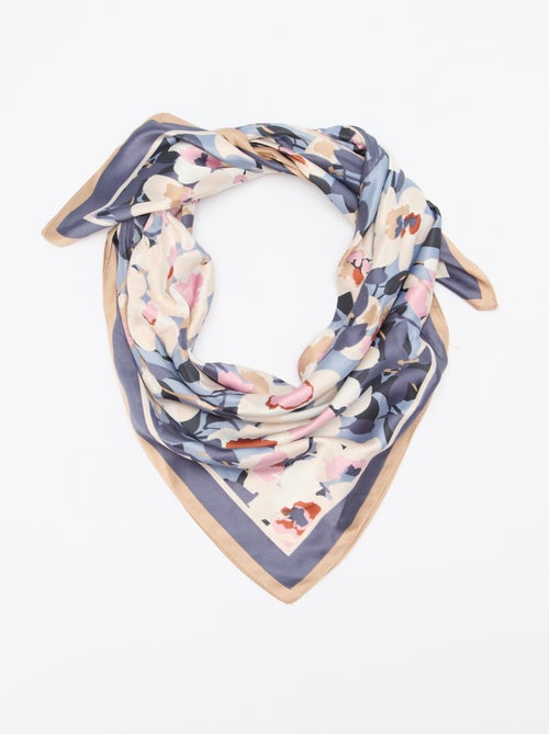 Foulard en satin fantaisie (65x65 cm) - Kiabi