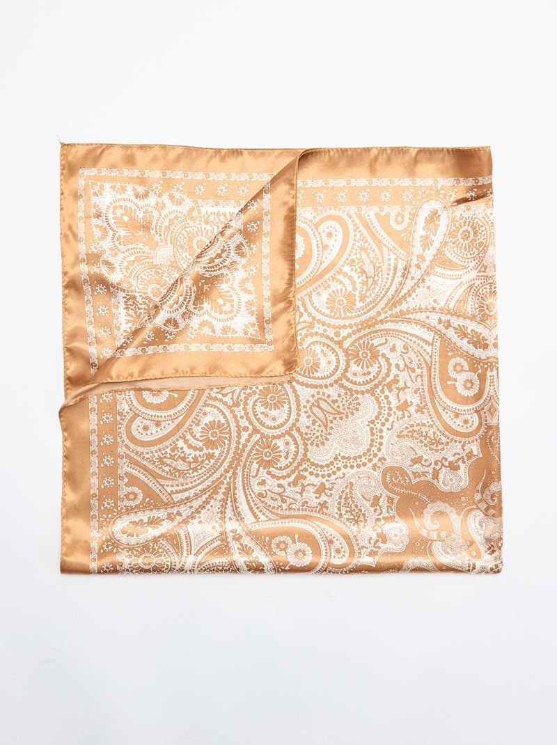 Foulard imprimé 'arabesques' Marron - Kiabi