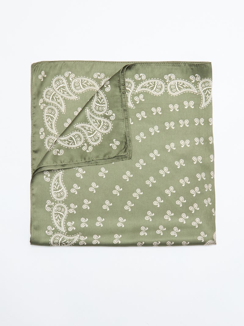 Foulard imprimé 'bandana' Kaki - Kiabi