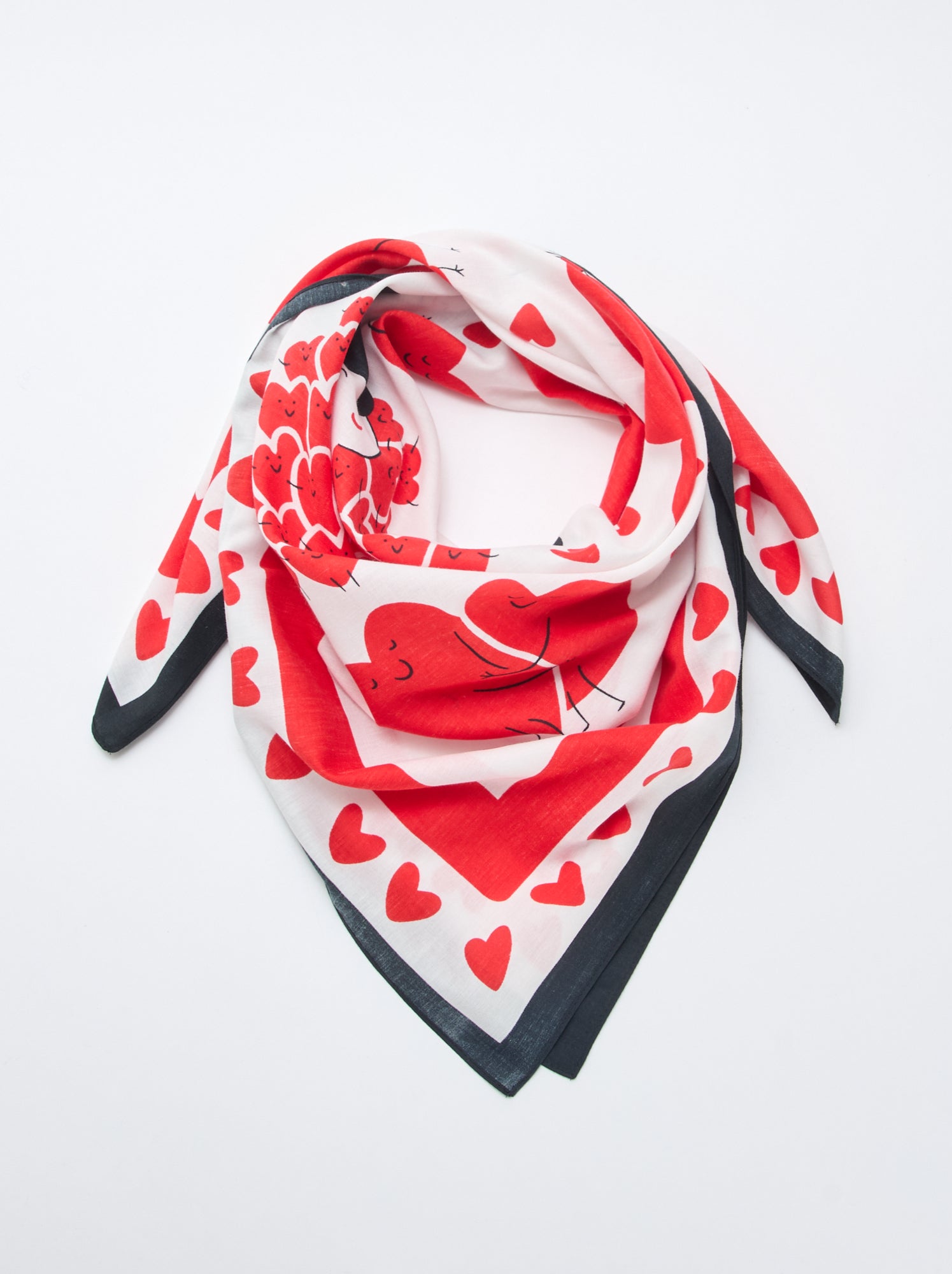 Foulard imprimé fantaisie (100x100 cm)  'Agathe Sorlet x Kiabi' - Saint-Valentin