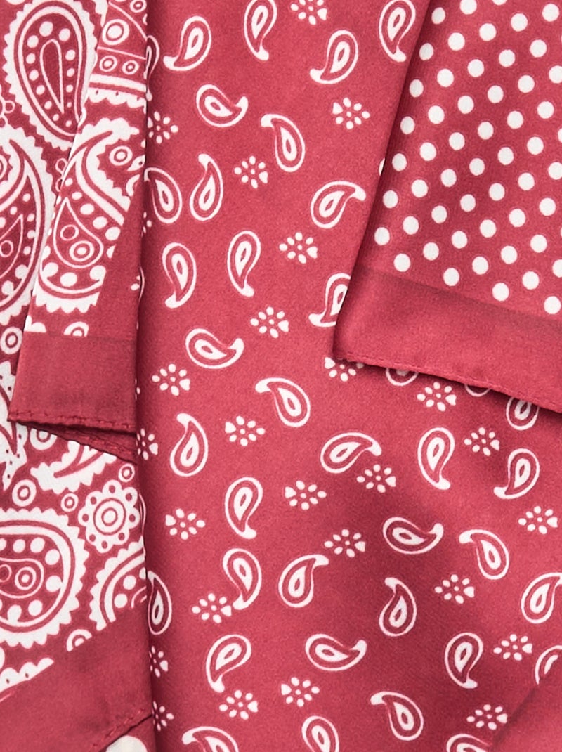 Foulard imprimé 'pois' et 'bandana' Rouge - Kiabi