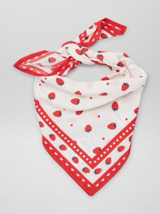 Foulard met aardbeiprint