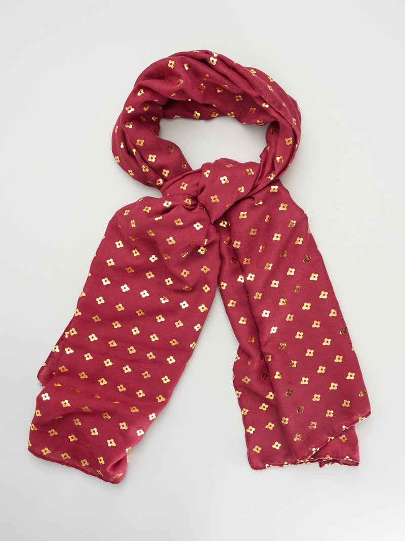 Foulard motif doré Beige - Kiabi