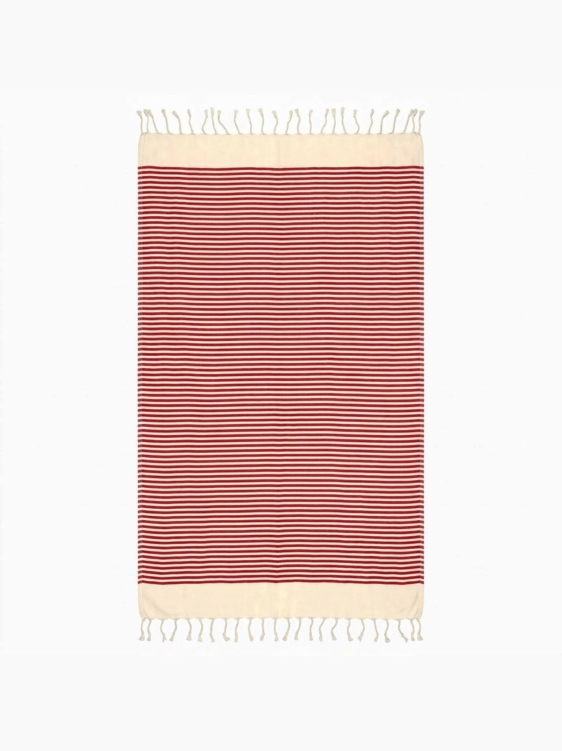 Fouta van gerecycled katoen | reva Rood - Kiabi