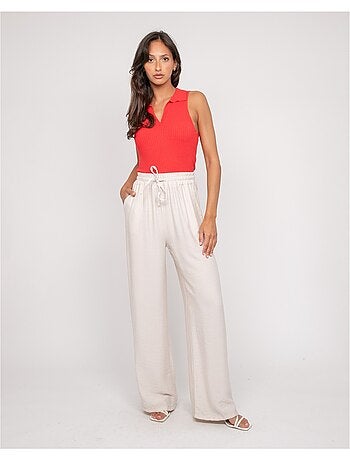 Foxie mouwloze gebreide polo top