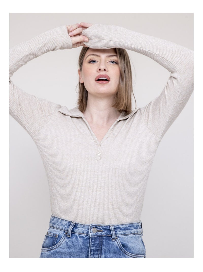 Franina polo top Ecru - Kiabi