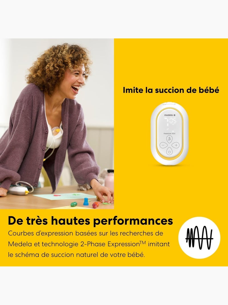 Freestyle mini hands-free medela - tire-lait électrique simple portable mains libres 24mm Transparent - Kiabi