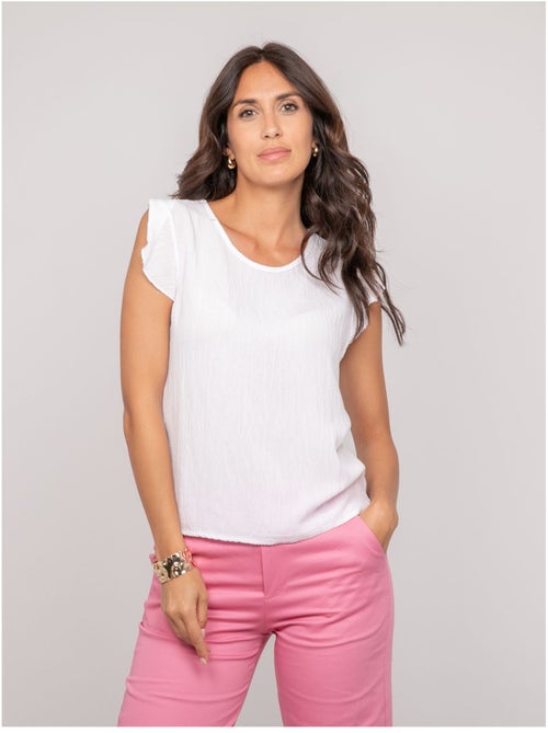 Fremy top met korte mouwen en ruches - Kiabi Fremy top met korte mouwen en ruches - Kiabi