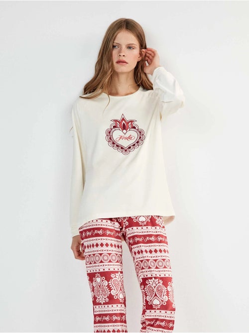 Frida kahlo pyjama bedrukt op elastische polar stof - Kiabi Frida kahlo pyjama bedrukt op elastische polar stof - Kiabi