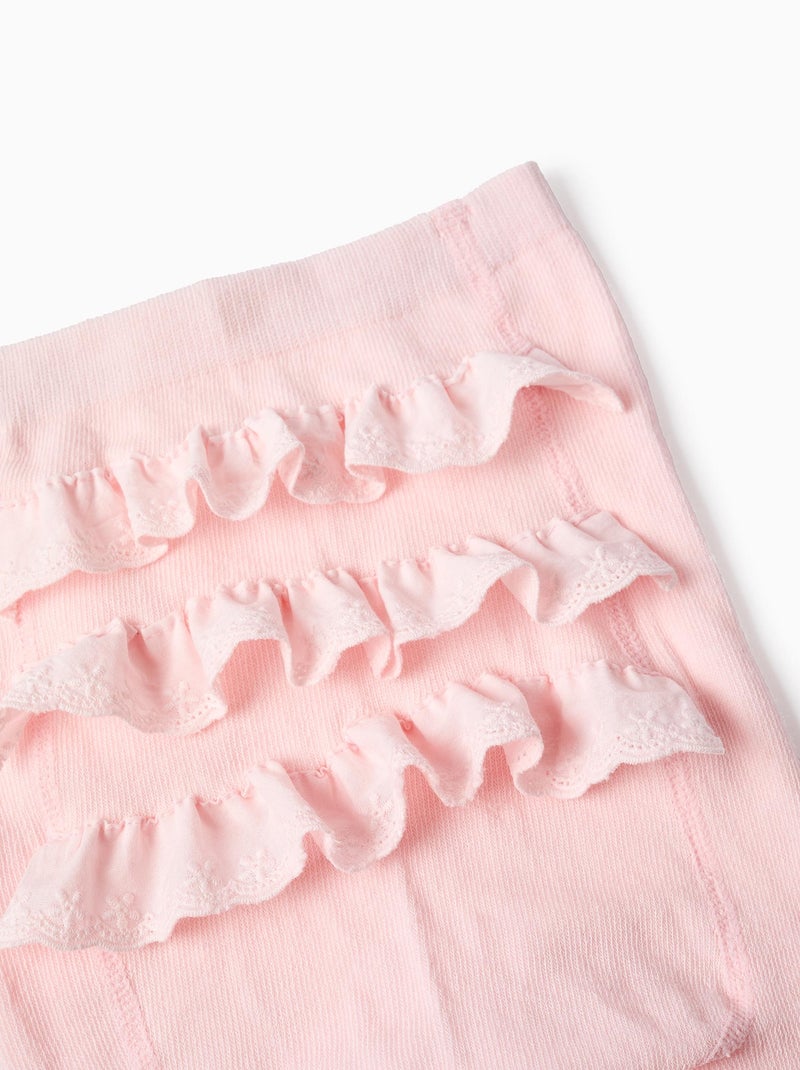 Frill maillots met broderie anglaise Lichtroze - Kiabi