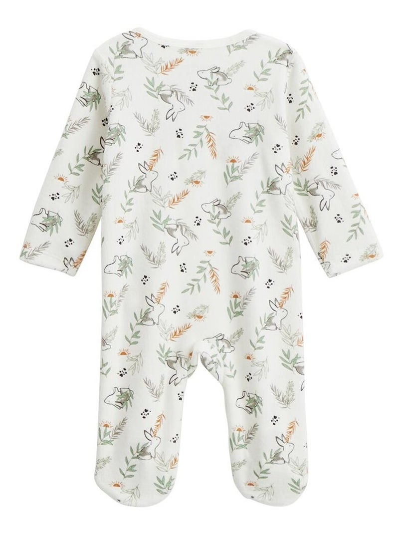 Frimousse babyvelours pyjama met brugopening Ecru - Kiabi