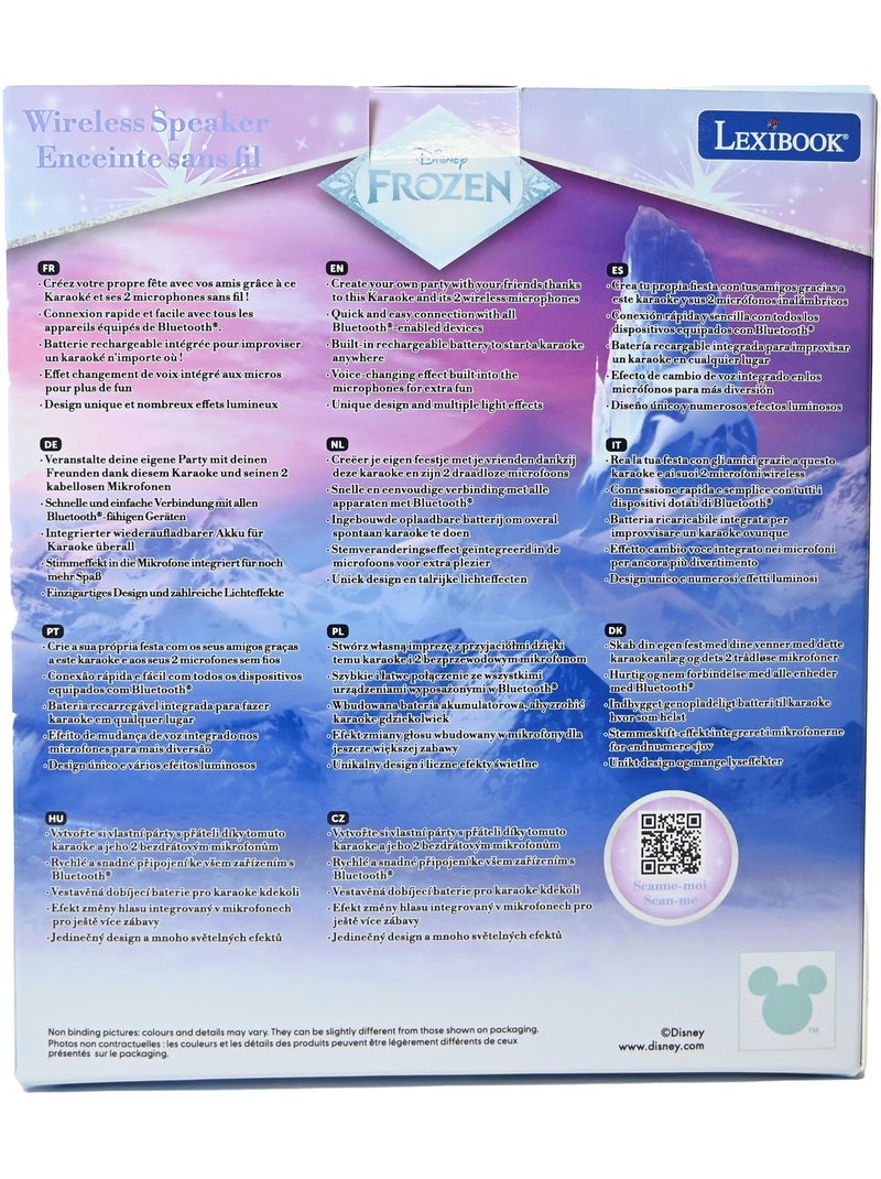Frozen bluetooth karaoke met 2 draadloze microfoons Blauw - Kiabi