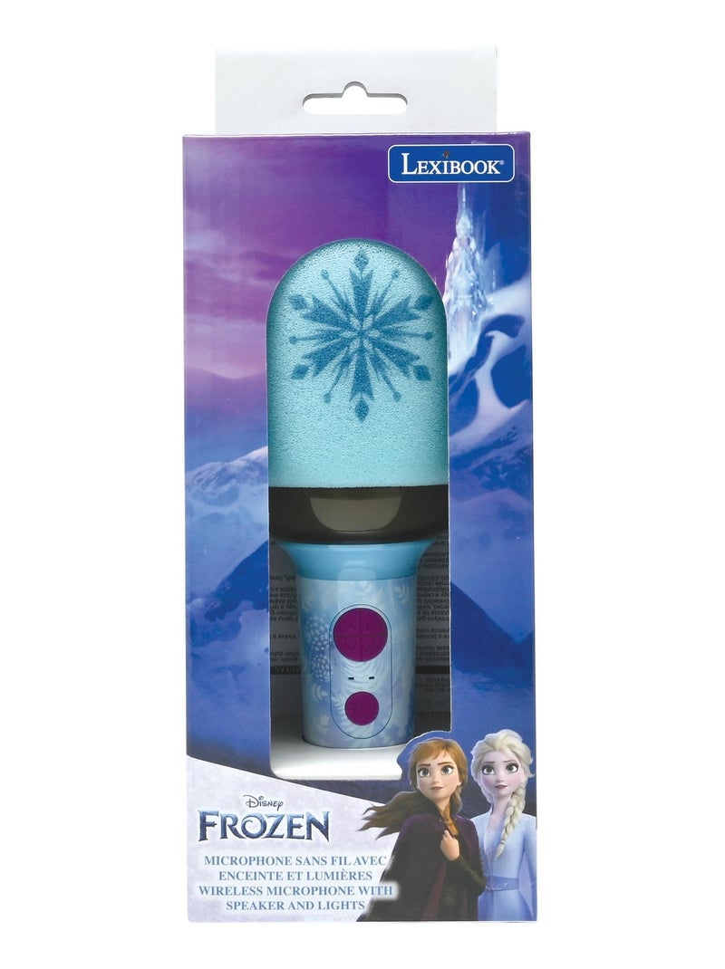 Frozen bluetooth/draadloze karaoke microfoon met geluid- en lichteffecten Blauw - Kiabi
