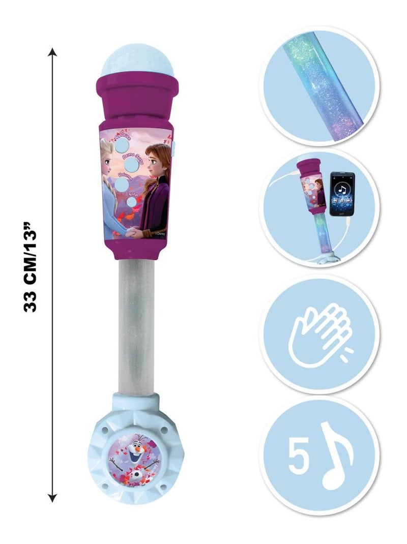 Frozen trendy verlichtingsmicrofoon met luidspreker (aux-in), melodieën en geluidseffecten Blauw - Kiabi