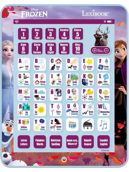 Frozen tweetalige educatieve tablet om letters en cijfers te leren in het engels en spaans - Kiabi Frozen tweetalige educatieve tablet om letters en cijfers te leren in het engels en spaans - Kiabi