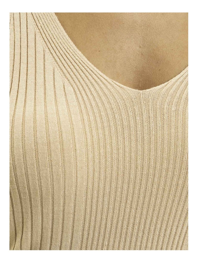 Fujia lurex geribbelde tanktop Beige - Kiabi