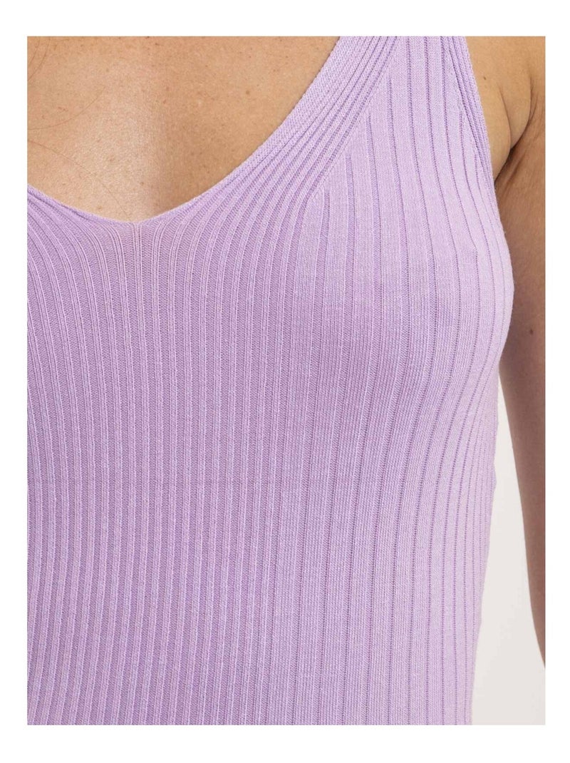 Fujia lurex geribbelde tanktop Paars - Kiabi