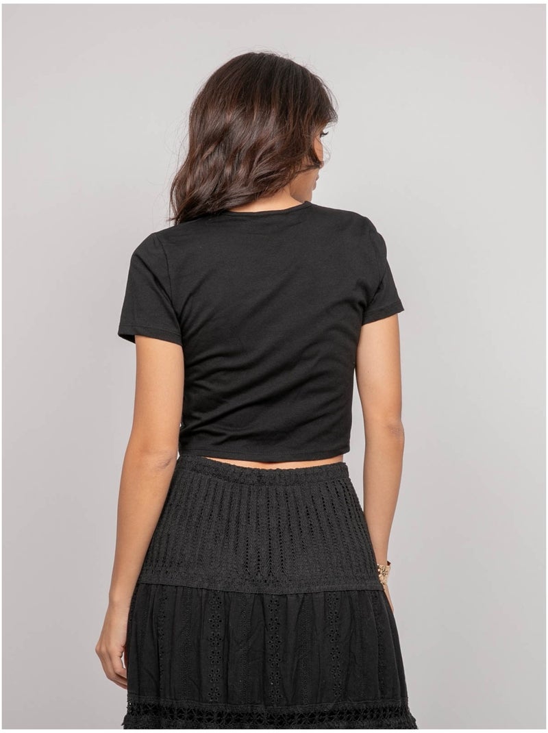 Fukiano sieraden detail t-shirt Zwart - Kiabi