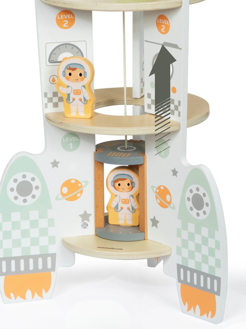 Fusée spatiale en bois avec ascenseur et accessoires mamabrum N/A - Kiabi