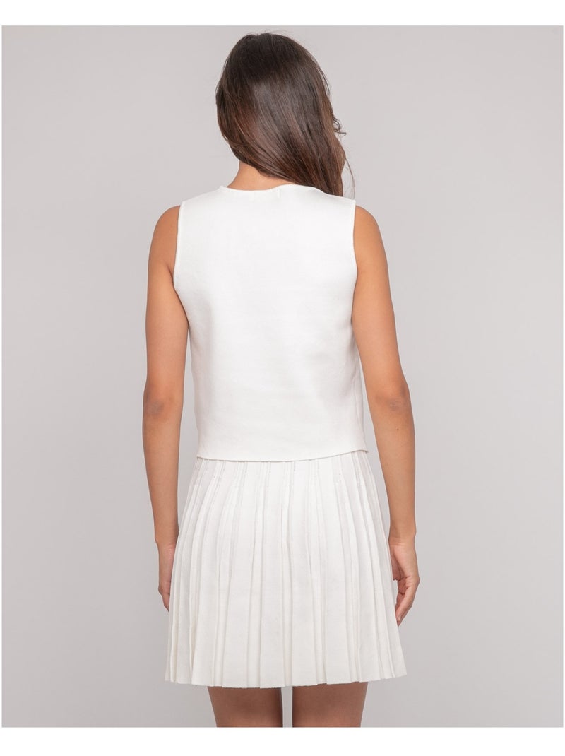 FUTESS Mouwloze gebreide top Wit - Kiabi