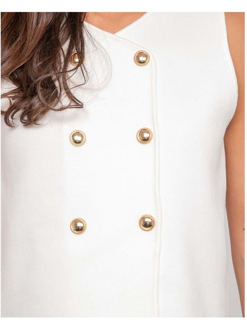 FUTESS Mouwloze gebreide top Wit - Kiabi