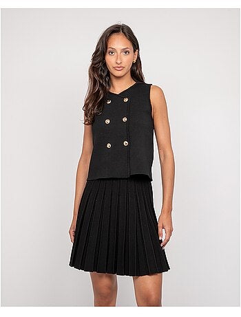 FUTESS Mouwloze gebreide top
