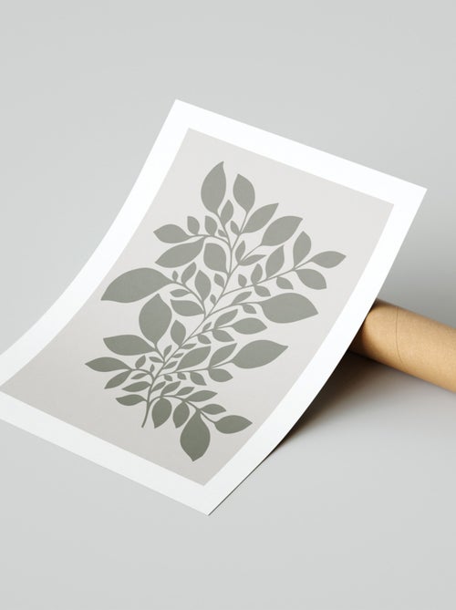 Future Home - Affiche papier imprimé feuilles sans cadre - Kiabi
