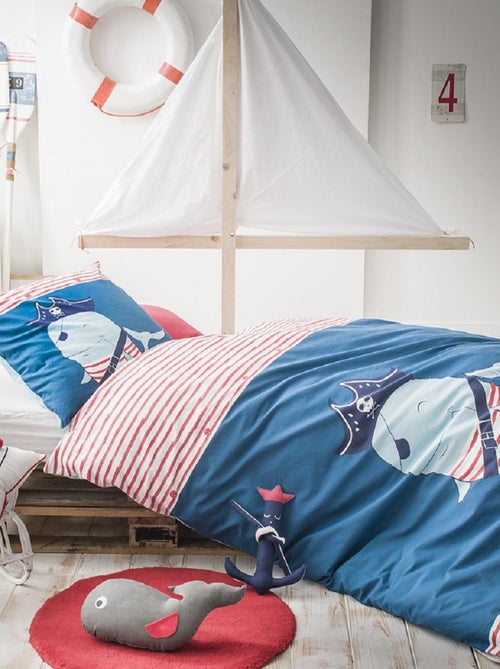 Future Home - Coussin enfant imprimé chat marin en coton 40x40cm - Kiabi Future Home - Coussin enfant imprimé chat marin en coton 40x40cm - Kiabi